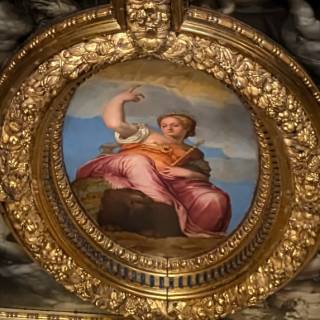 Венеция, сидящая на земном шаре и лев Святого Марка, Дзелотти Джованни Баттиста, 1553-1564 г. Дворец Дожей