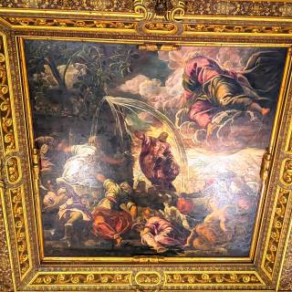 Моисей добывает воду из скалы, Тинторетто, 1577 г. Скуола Сан-Рокко