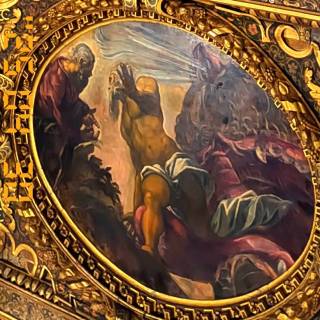 Иона, выходящий из чрева кита, Тинторетто, 1577-78 г. Скуола Сан-Рокко
